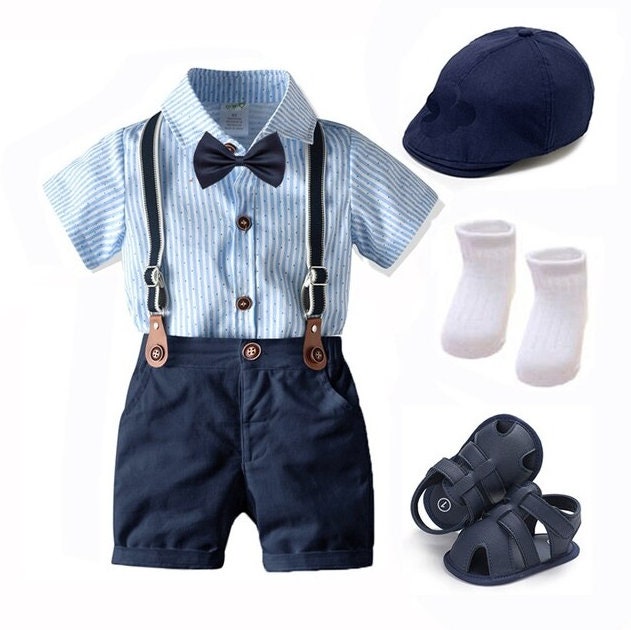 Newborn Summer Baby Boy Clothing Romper set Gentleman outfit (0-12 months)