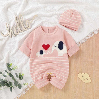 2 Pieces Unisex Newborn Baby Rompers Long Sleeve Clothes for Autumn & Winter (0-18 M)