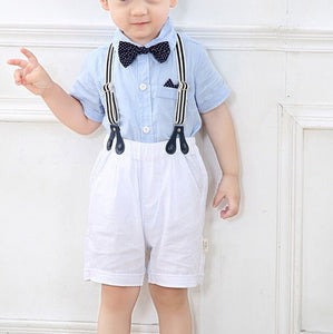 Gentleman Formal Dress Romper + Hat + Bow Tie (0-24 months)