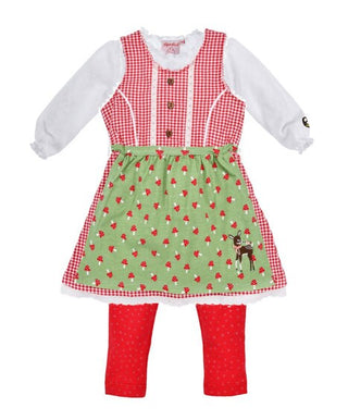 Newborn Traditional Dirndl Dress Set with blouse and leggings for Girls Babydress Babyclothing Baby Clothes Wedding Gift Oktoberfest