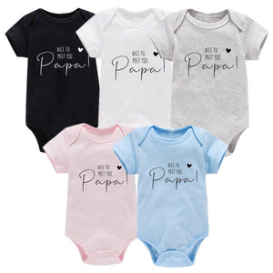Unisex Baby Romper: Nice to meet you papa! (0-24Months) Babyclothing Babyboy Babyromper Baby Clothes Baby clothing set