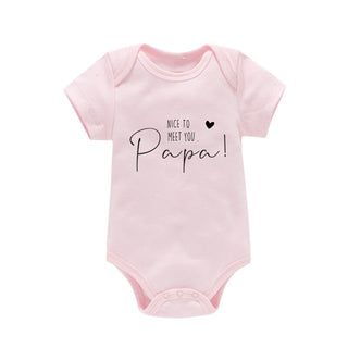 Unisex Baby Romper: Nice to meet you papa! (0-24Months) Babyclothing Babyboy Babyromper Baby Clothes Baby clothing set