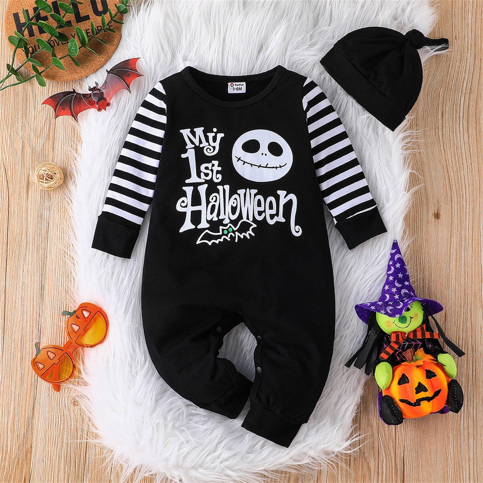 Baby Halloween Strampler Kostüm Langarm (0-18 Monate) Babykleidung Babygeschenke Baby Strampler Babyoutfit Herbst Halloween Party