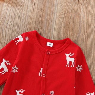 Unisex Newborn Reindeer Christmas Romper Baby Long Sleeve Clothes Set (3-18 months) Babyclothing Babygifts Baby Wedding Set 