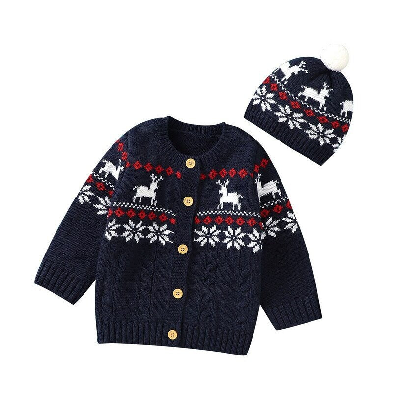 Unisex Reindeer Baby Christmas Pullover Sweater for Winter (6Months - 3Years) Babyclothing Babygifts Baby Set Outfit