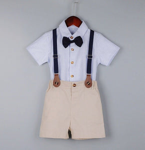 Sky Blue Striped Suit Set for Boys (1-6 Years)