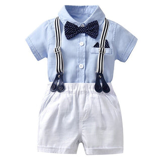 Newborn Baby Boy Clothing Romper set Gentleman outfit Short Sleeve Summer (0-18 months)
